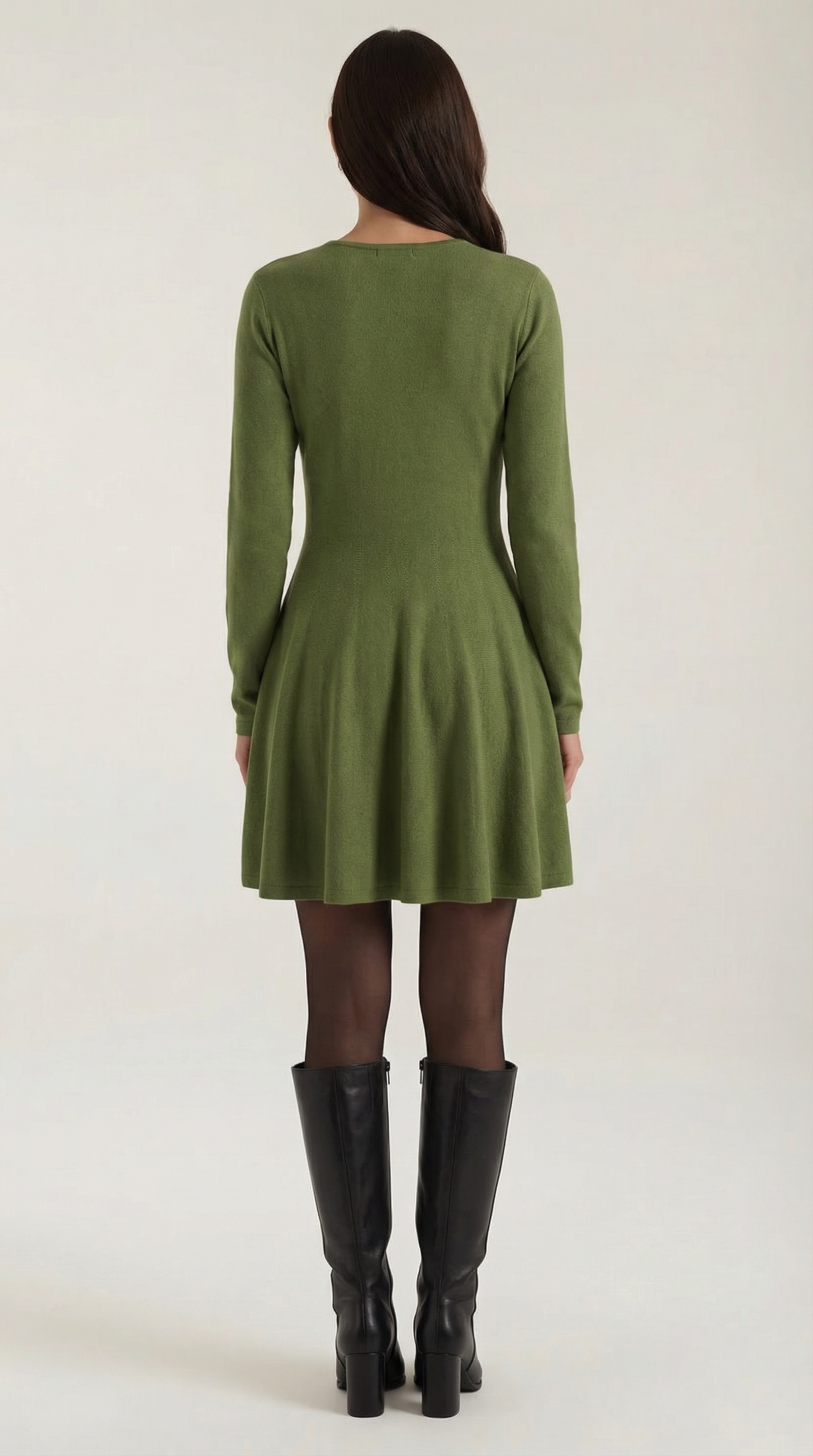 Long Sleeve Flare Mini Dress