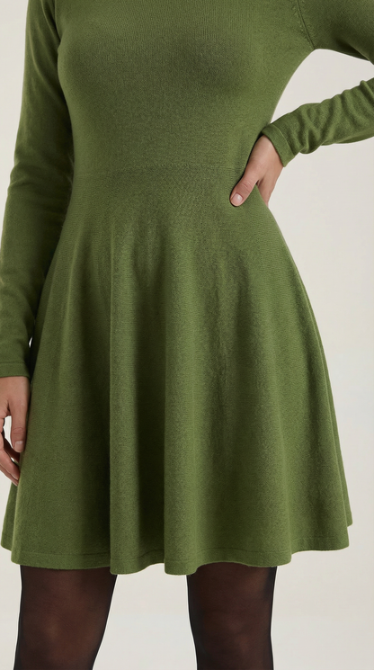 Long Sleeve Flare Mini Dress