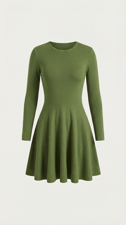 Long Sleeve Flare Mini Dress