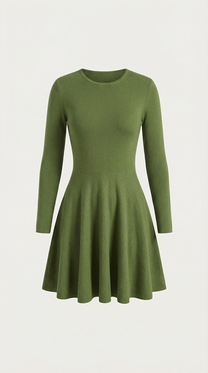 Long Sleeve Flare Mini Dress