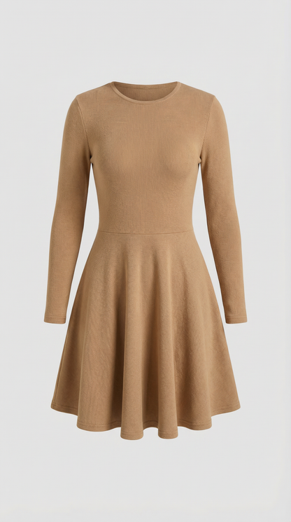 Long Sleeve Flare Mini Dress