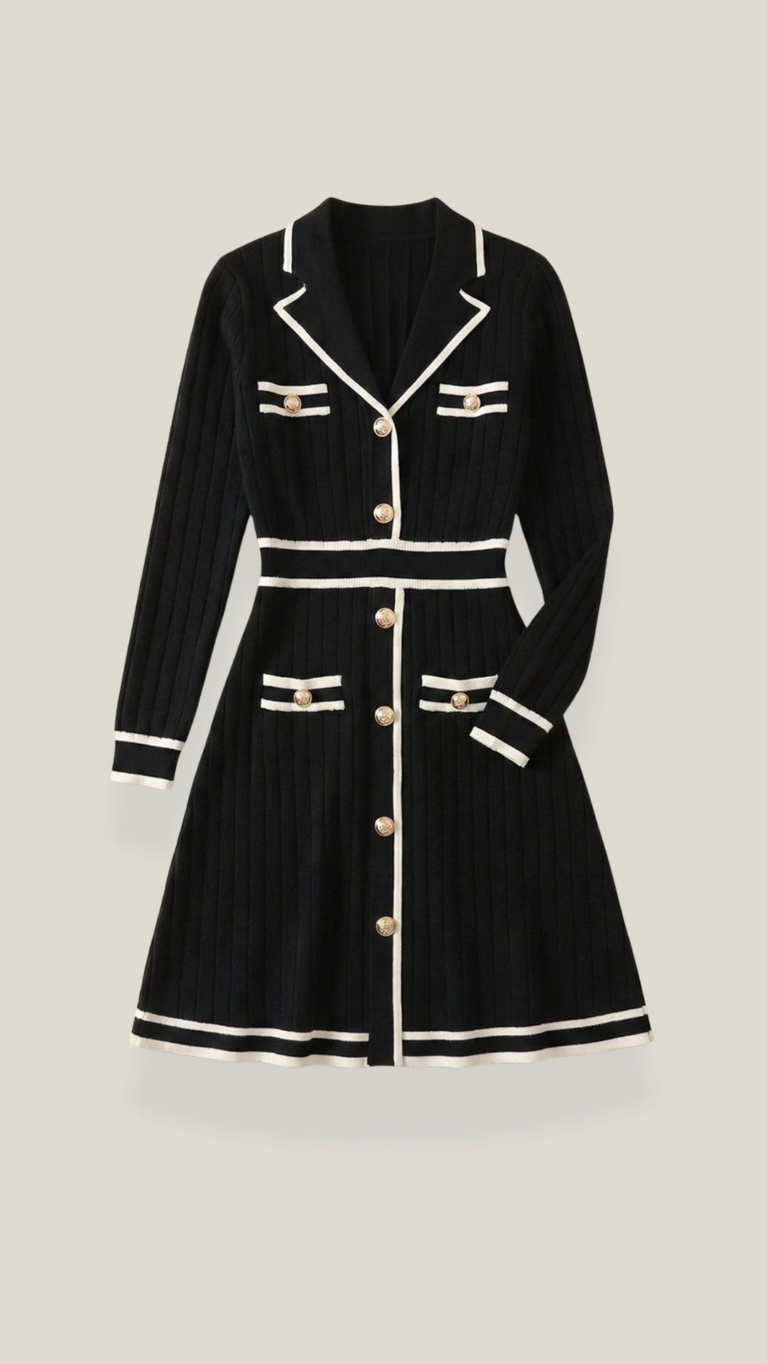 Contrast Trim Mini Dress