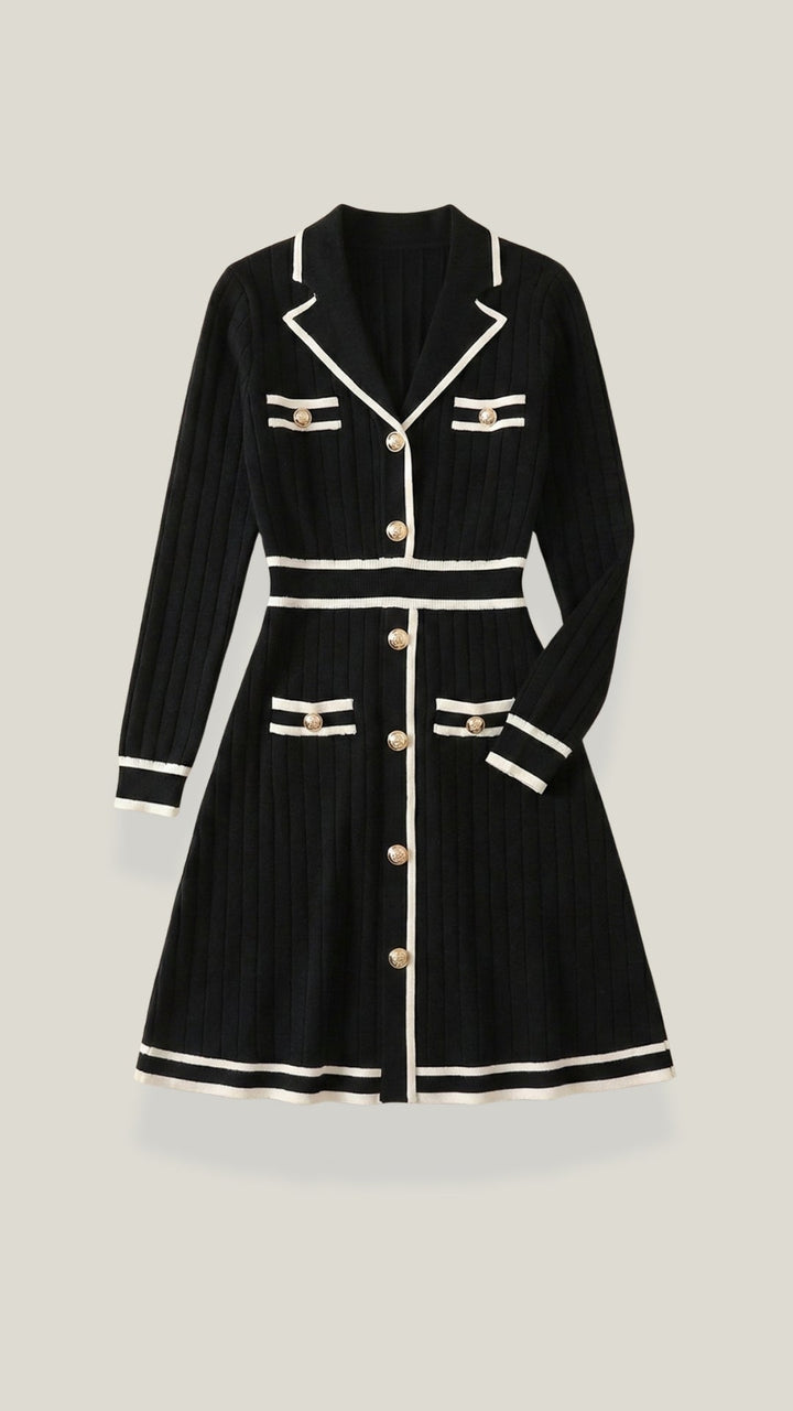 Contrast Trim Mini Dress