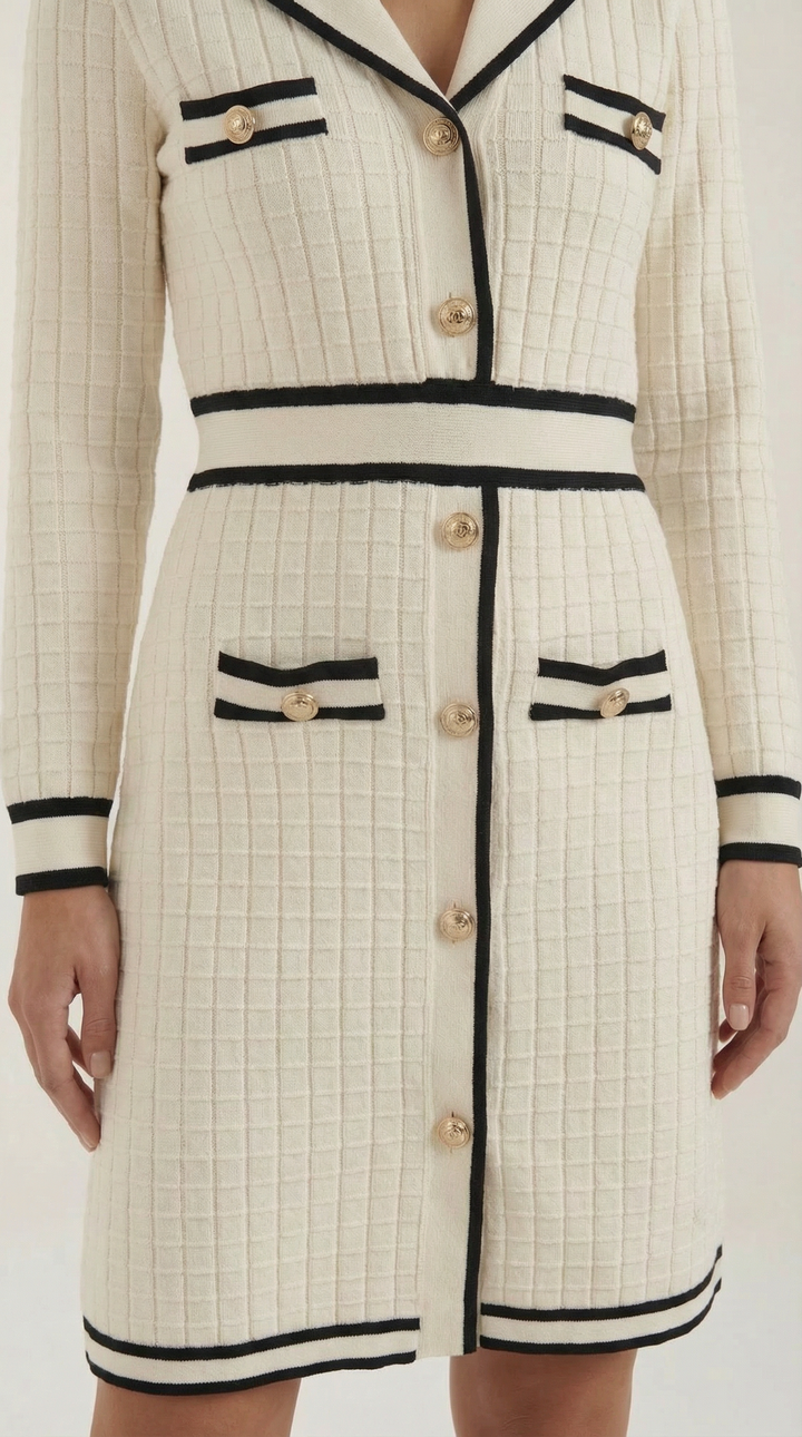 Contrast Trim Mini Dress