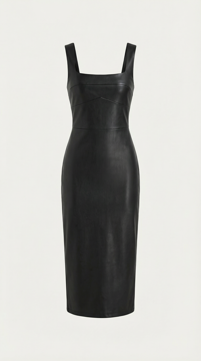 Faux Leather Bodycon Dress