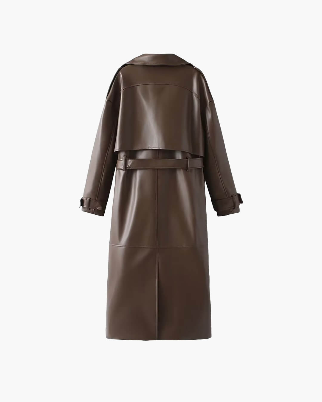 Women’s Winter Leather Maxi Trench Coat