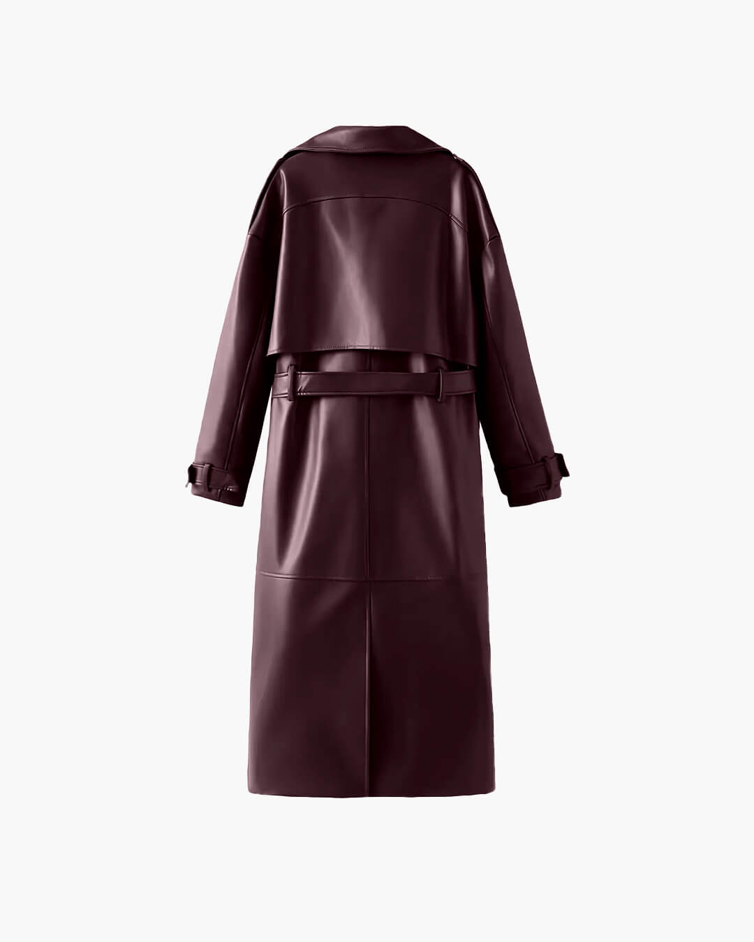 Women’s Winter Leather Maxi Trench Coat