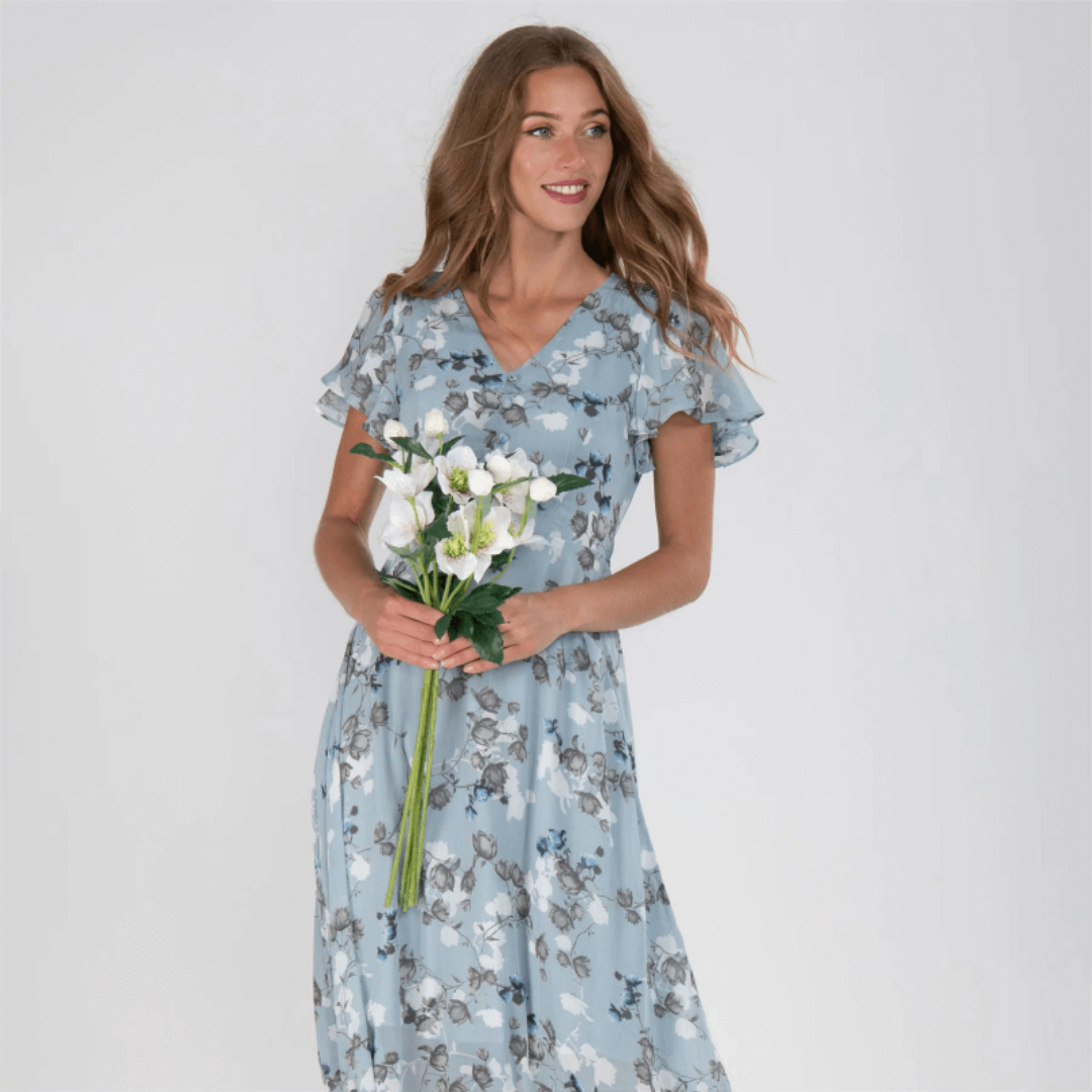Women’s Short Sleeve Long Floral Dress