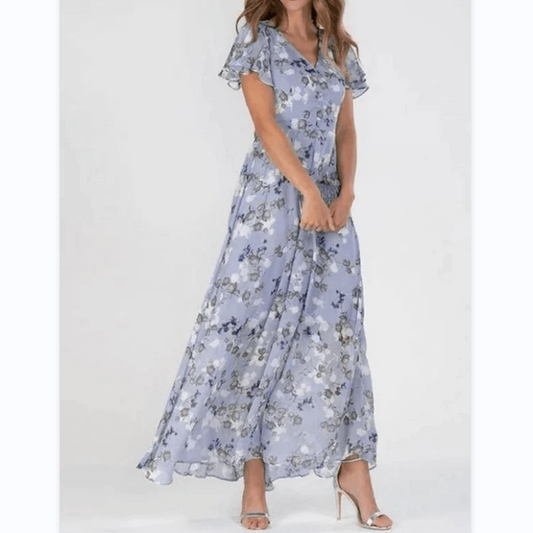 Women’s Short Sleeve Long Floral Dress