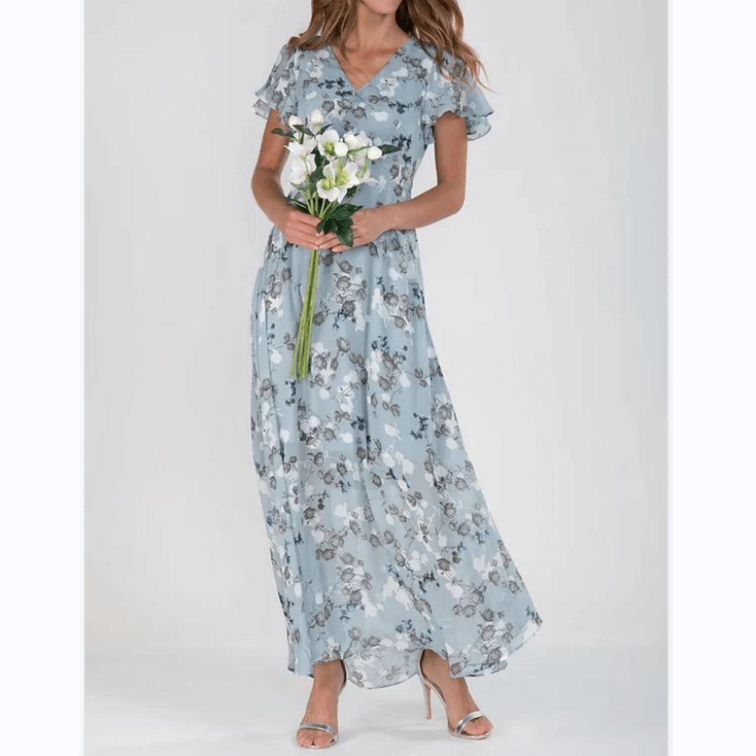 Women’s Short Sleeve Long Floral Dress