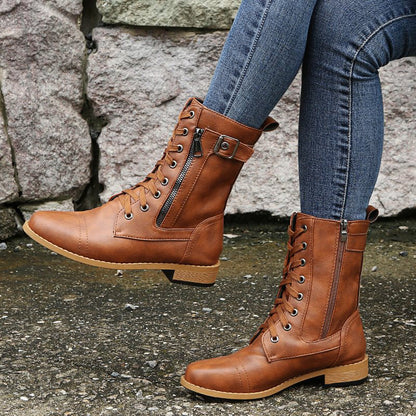 Women's Side-Zip Combat Boots