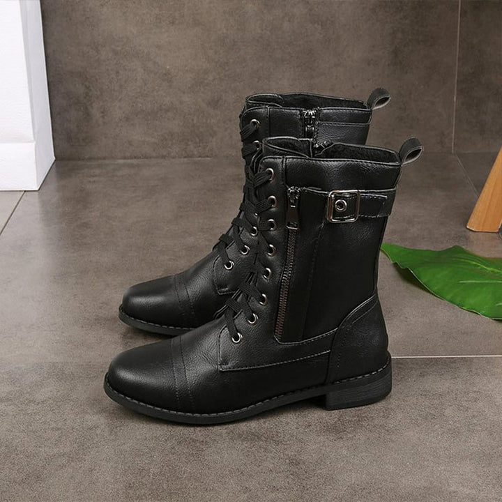 Botas de combate de mujer con cremallera lateral