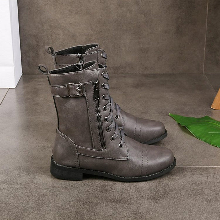 Botas de combate de mujer con cremallera lateral