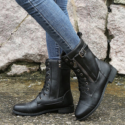 Women's Side-Zip Combat Boots