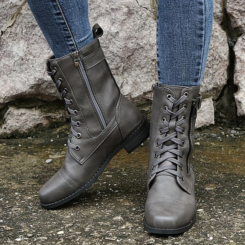 Women's Side-Zip Combat Boots