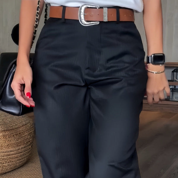 ELEGANT FIGURE-FLATTING STRIPED TROUSERS