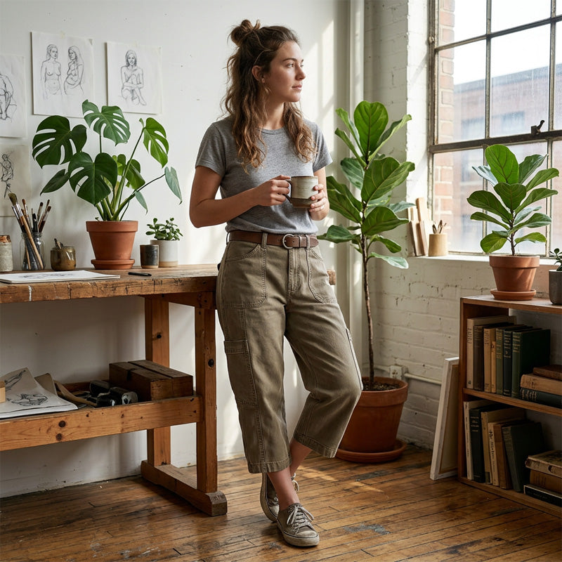 Cassia | Comfortable Cargo Capri Pants
