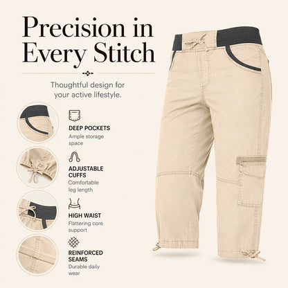 Rosalind | High-Waist Cargo Capri Pants