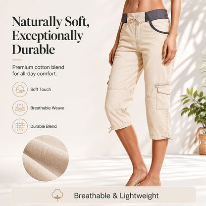 Rosalind | High-Waist Cargo Capri Pants