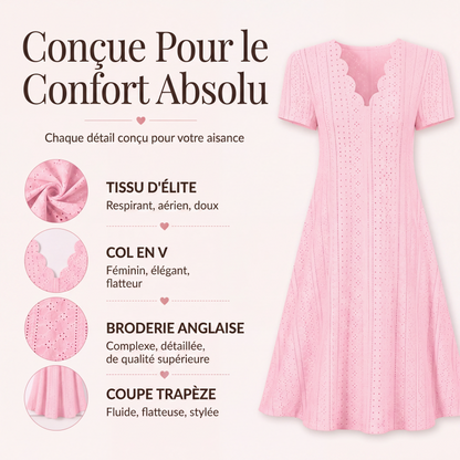 Colette | Elegant Eyelet Lace Midi Dress