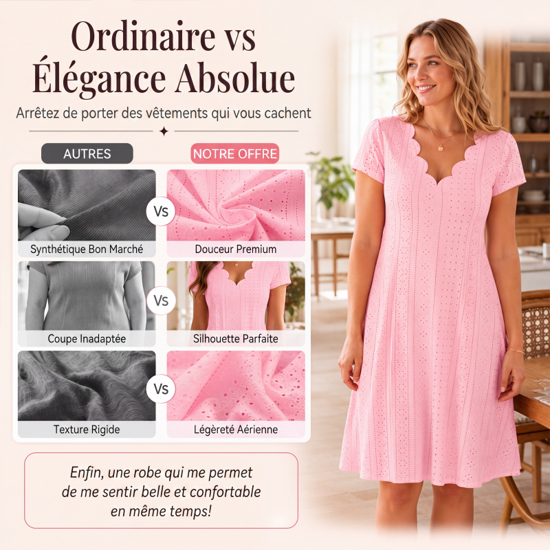 Colette | Elegant Eyelet Lace Midi Dress