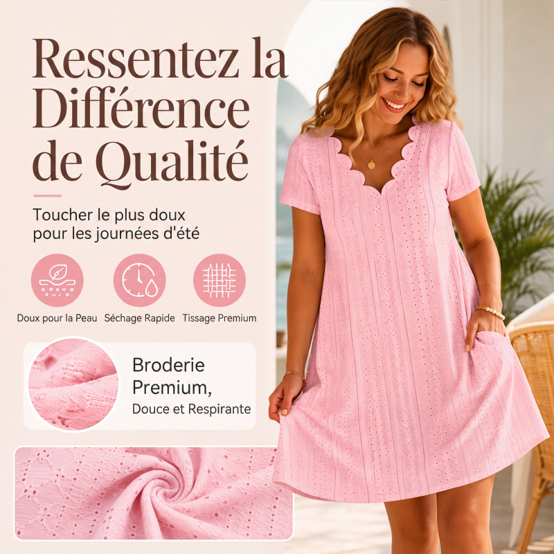 Colette | Elegant Eyelet Lace Midi Dress
