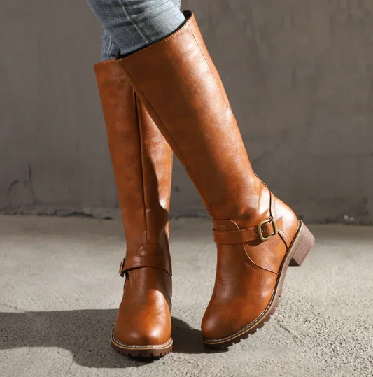 Stylish Women's Knee-High Leather Boots