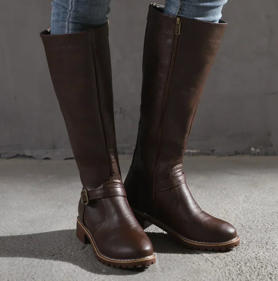 Stylish Women's Knee-High Leather Boots