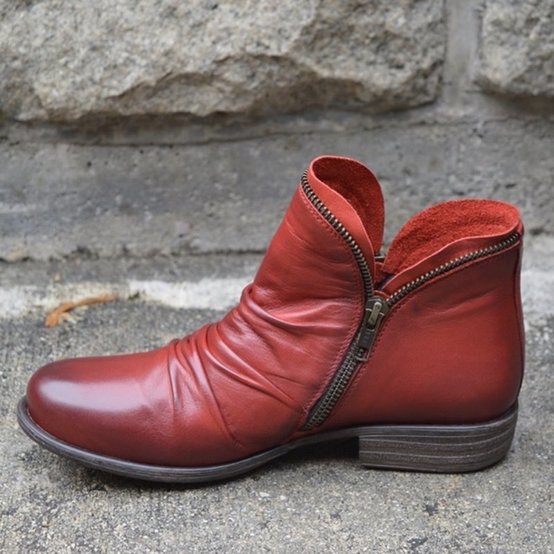 Botines de cuero para mujer (otoño)
