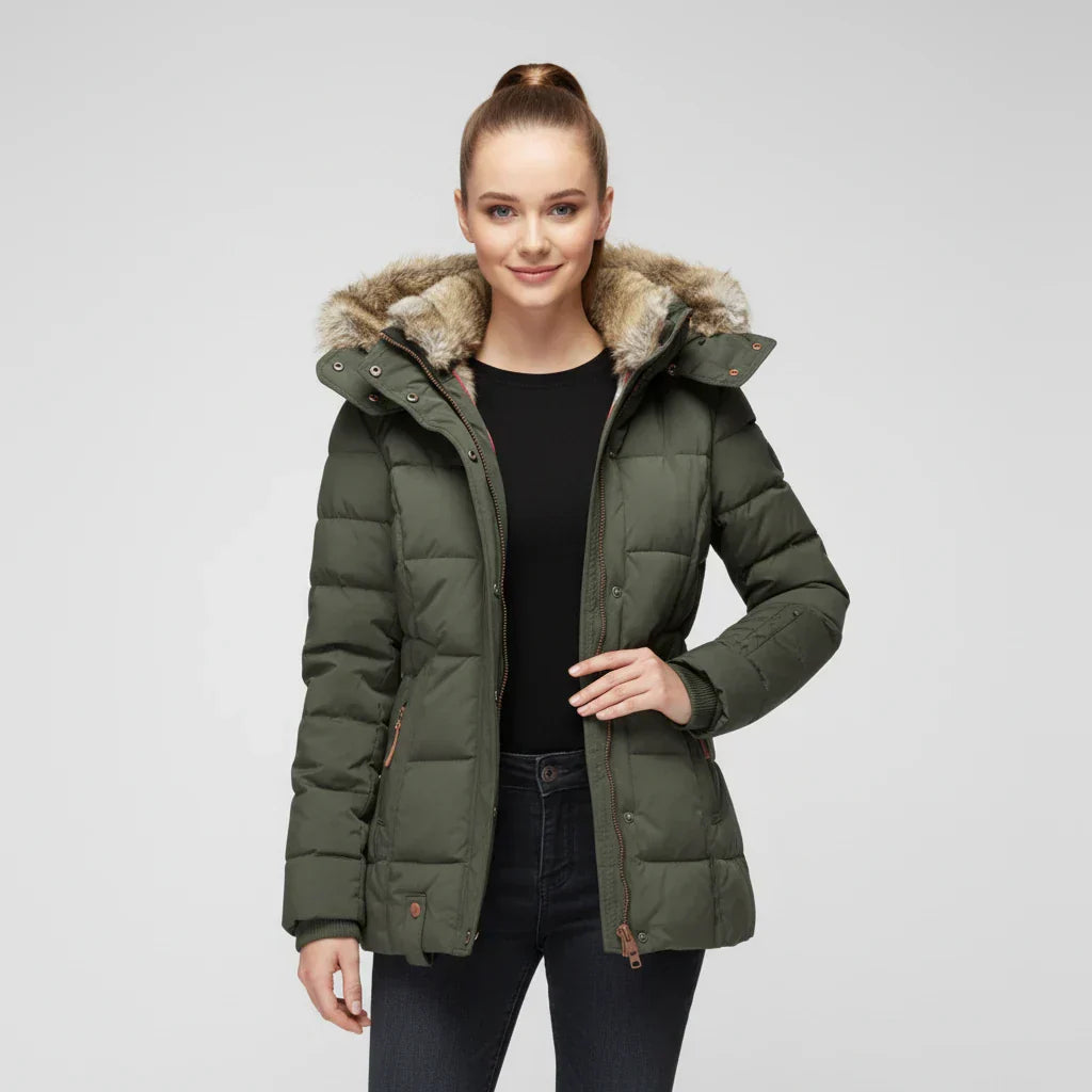 Chaqueta acolchada hinchada con capucha para mujer