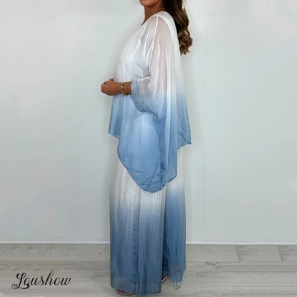 Dip Dye Mesh Loose Two-Piece Set