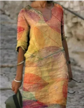 Women’s Floral V-Neck Midi Dress
