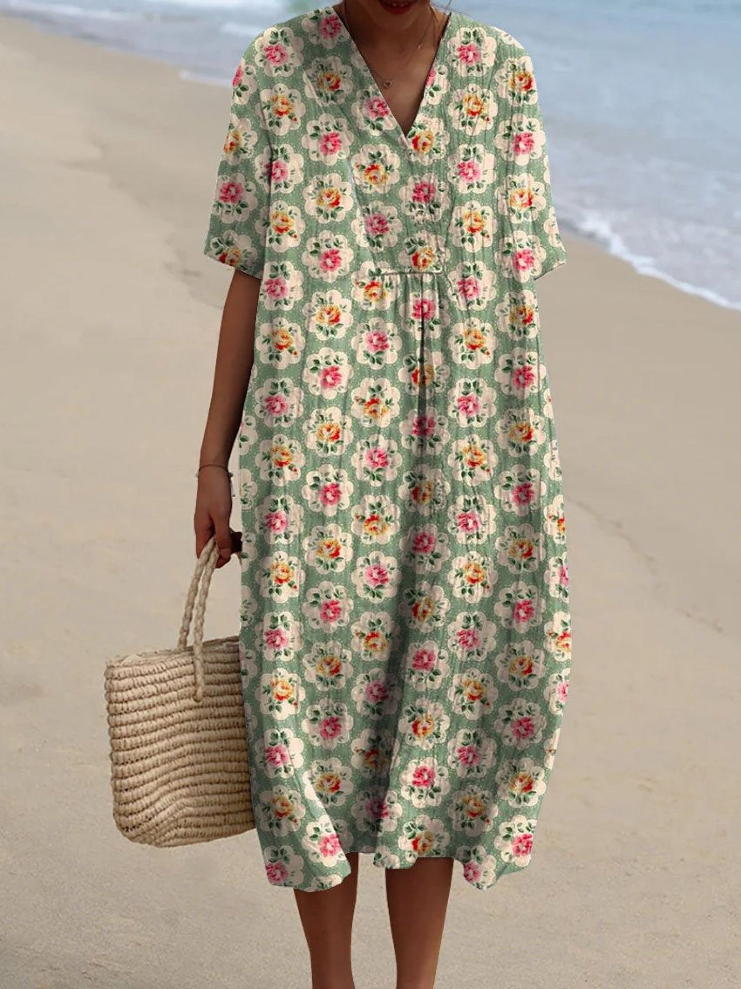 Classic Floral Print Dress