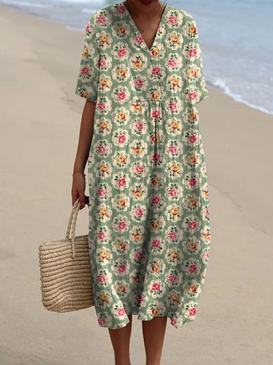 Classic Floral Print Dress