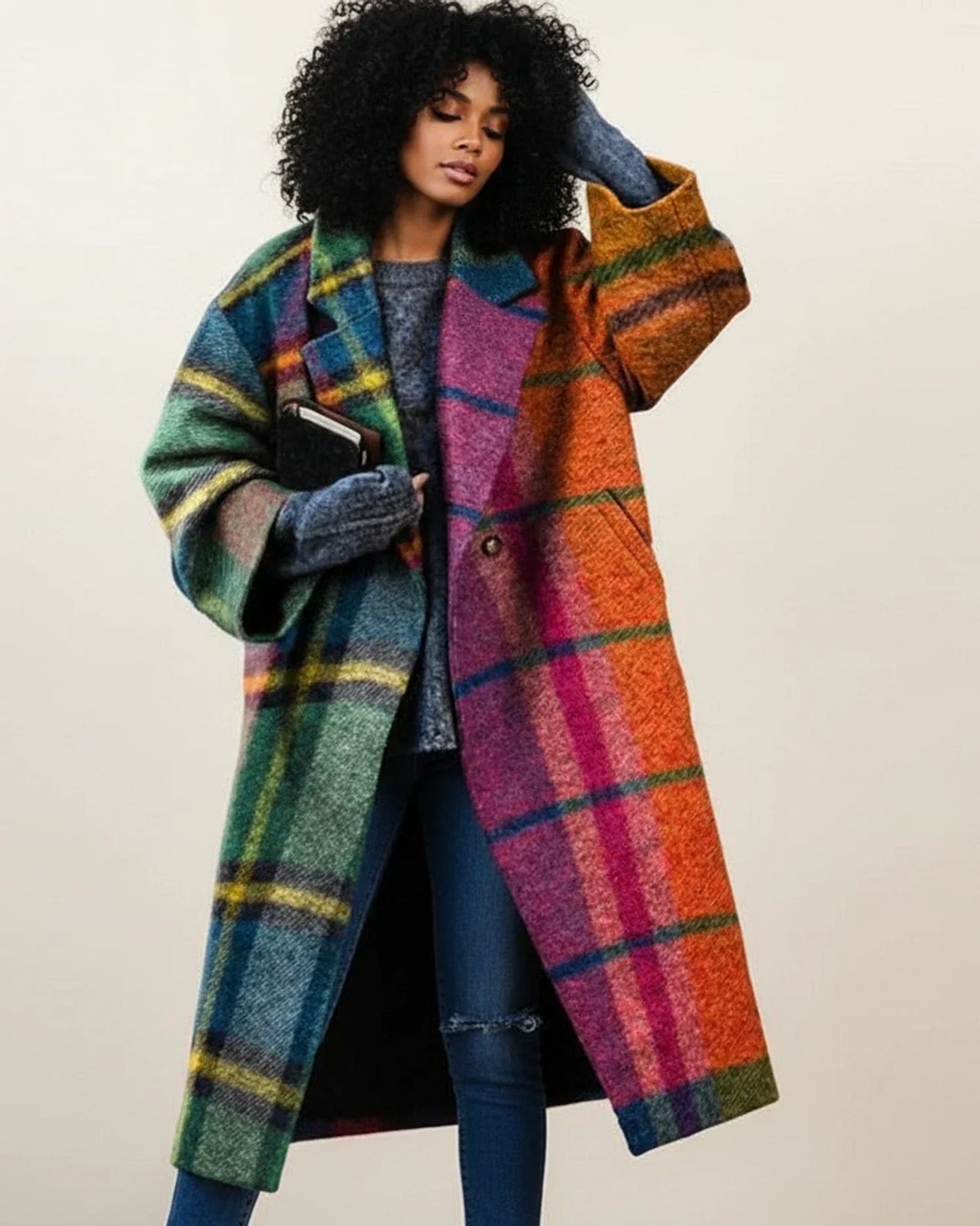 Women’s Colorful Long Winter Wool Coat