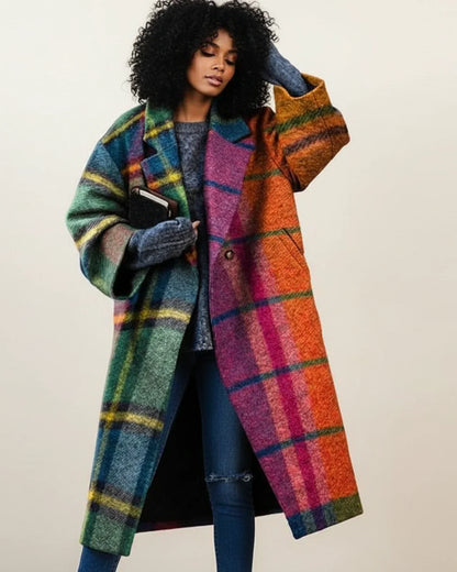 Women’s Colorful Long Winter Wool Coat
