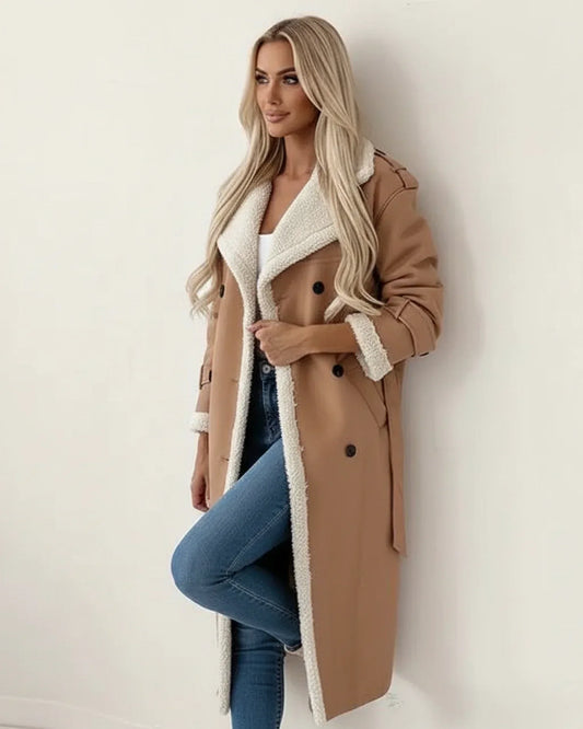 Women’s Long Shearling Lined Winter Coat