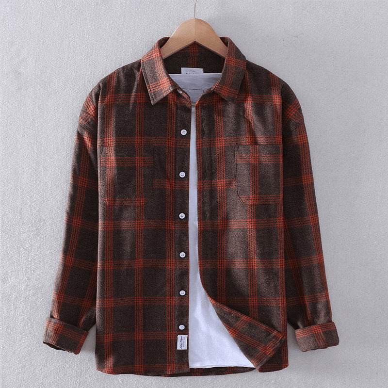 Men's Checkered Casual Button-Down Shirt